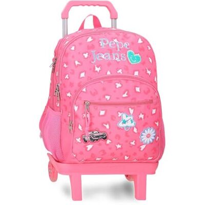 Pepe Jeans Evelyn Zwei-Fächer Rucksack mit Trolley Laptop 15,6 Zoll Rosa 32x44x22 cm Polyester 30,98L by Joumma Bags Pepe Jeans Evelyn Zwei-Fächer Rucksack mit Trolley Laptop 15,6 Zoll Rosa 32x44x22 cm Polyester 30,98L by Joumma Bags