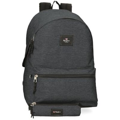 Pepe Jeans Aris Evergreen Rucksack für Laptops mit 39,6 cm (15,6 Zoll), Doppelfach, Denim, 31 x 44 x 17,5 cm, Polyester von Joumma Bags Pepe Jeans Aris Evergreen Rucksack für Laptops mit 39,6 cm (15,6 Zoll), Doppelfach, Denim, 31 x 44 x 17,5 cm, Polyester von Joumma Bags