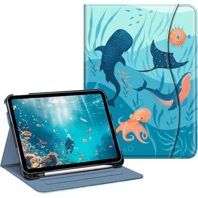 FINTIE Schutzhülle für iPad (A16) 11. Gen. 27,7 cm (11 Zoll) 2025, iPad 10. Gen. 27,7 cm (10,9 Zoll) 2022, Standfunktion mit Mehreren Betrachtungswinkeln, Stifthalter und Tasche, Blauer Ozean FINTIE Schutzhülle für iPad (A16) 11. Gen. 27,7 cm (11 Zoll) 2025, iPad 10. Gen. 27,7 cm (10,9 Zoll) 2022, Standfunktion mit Mehreren Betrachtungswinkeln, Stifthalter und Tasche, Blauer Ozean