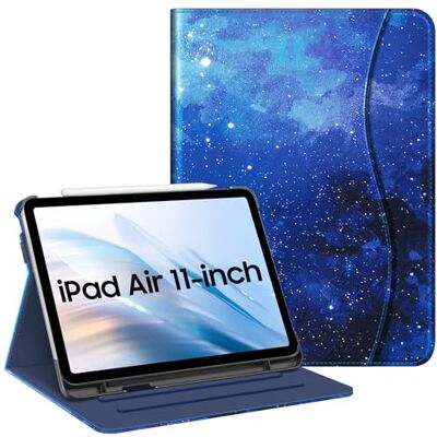 FINTIE Hülle für iPad Air 11 Zoll M2 (2024), iPad Air 5. Generation (2022) / iPad Air 4. Gen 10,9 Zoll, Multi-Winkel Betrachtung Folio Stand Schutzhülle Case Cover mit Dokumentschlitze, Sternenhimmel FINTIE Hülle für iPad Air 11 Zoll M2 (2024), iPad Air 5. Generation (2022) / iPad Air 4. Gen 10,9 Zoll, Multi-Winkel Betrachtung Folio Stand Schutzhülle Case Cover mit Dokumentschlitze, Sternenhimmel