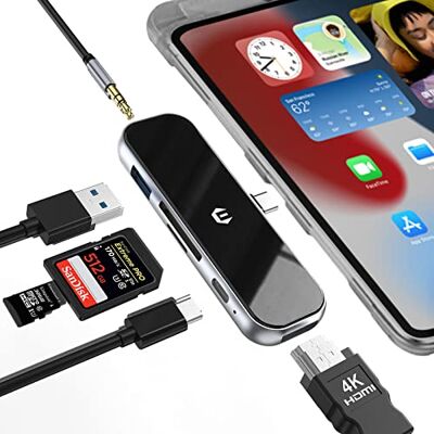 BIGBIG WON USB Port, USB C Multiport, Multiport Adapter USB C für Surface, Dell, HP, Lenovo, XPS und mehr Typ C Geräte, 6 in 1 USB C Splitter mit 100W PD BIGBIG WON USB Port, USB C Multiport, Multiport Adapter USB C für Surface, Dell, HP, Lenovo, XPS und mehr Typ C Geräte, 6 in 1 USB C Splitter mit 100W PD