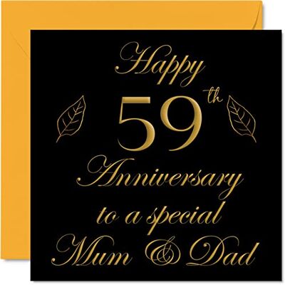 Stuff4 Glückwunschkarte zum 59. Jahrestag für Vater, Mutter, Eltern Stuff4 Glückwunschkarte zum 59. Jahrestag für Vater, Mutter, Eltern