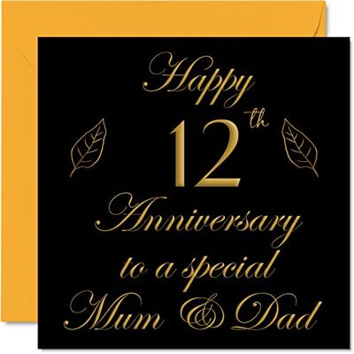 Stuff4 Glückwunschkarte zum 12. Hochzeitstag von Sohn, Tochter Stuff4 Glückwunschkarte zum 12. Hochzeitstag von Sohn, Tochter