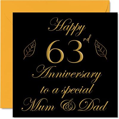 Stuff4 Hochzeitskarte zum 63. Jahrestag für Papa, Eltern, Special Mum & Dad Stuff4 Hochzeitskarte zum 63. Jahrestag für Papa, Eltern, Special Mum & Dad