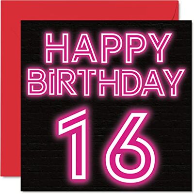 Stuff4 Lustige Geburtstagskarte zum 16. Geburtstag für Jungen Mädchen, Neon Glow Karte für Sohn, Tochter, Bruder, Schwester, Enkelin, Nichte, Neffe, 145 mm x 145 mm Grußkarten, 16. Geburtstagskarte Stuff4 Lustige Geburtstagskarte zum 16. Geburtstag für Jungen Mädchen, Neon Glow Karte für Sohn, Tochter, Bruder, Schwester, Enkelin, Nichte, Neffe, 145 mm x 145 mm Grußkarten, 16. Geburtstagskarte