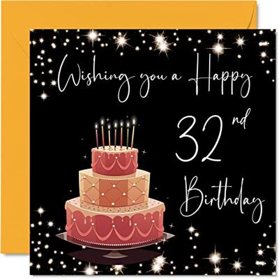 Stuff4 Geburtstagskarte zum 32. Geburtstag für Frauen und Männer, stilvoll elegant Stuff4 Geburtstagskarte zum 32. Geburtstag für Frauen und Männer, stilvoll elegant