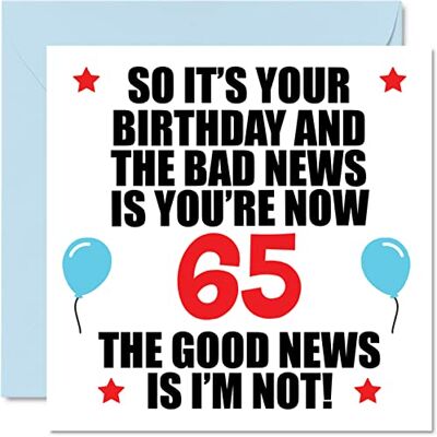 Stuff4 Lustige Geburtstagskarte zum 65. Geburtstag für Männer und Frauen Stuff4 Lustige Geburtstagskarte zum 65. Geburtstag für Männer und Frauen