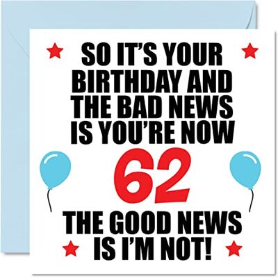 Stuff4 - GCARD-145-BADNEWS-62-FBA - Születésnap - Kártya - Greeting Card Stuff4 - GCARD-145-BADNEWS-62-FBA - Születésnap - Kártya - Greeting Card