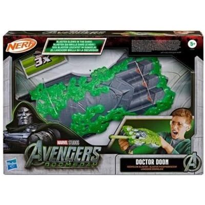 NERF Marvel Doctor Doom Blaster mit Fernrohr, Lauf, Dart-Aufbewahrung Schulterstütze, & 12 Elite Darts, Geschenke für Kinder ab 8 Jahren NERF Marvel Doctor Doom Blaster mit Fernrohr, Lauf, Dart-Aufbewahrung Schulterstütze, & 12 Elite Darts, Geschenke für Kinder ab 8 Jahren