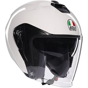AGV IRIDES E2206, Motorrad Jet-Helmet, Unisex, Helm mit Kratzfestes Visier mit UV-Schutz, Materia White, XS AGV IRIDES E2206, Motorrad Jet-Helmet, Unisex, Helm mit Kratzfestes Visier mit UV-Schutz, Materia White, XS