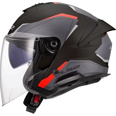 LS2 , Jet-Motorradhelm VERSO II AIR Black Red, XL LS2 , Jet-Motorradhelm VERSO II AIR Black Red, XL