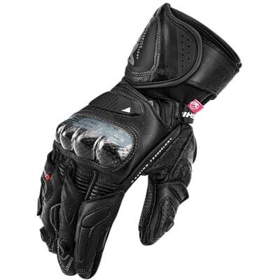 SHIMA RS-3 Motorrad Handschuhe Damen Leder Lange Sommer Motorradhandschuhe Schutz Touchscreen Touren Lederhandschuhe Motorcycle Belüftet Verstärkt Scheibenwischer (Damen, Schwarz, M) SHIMA RS-3 Motorrad Handschuhe Damen Leder Lange Sommer Motorradhandschuhe Schutz Touchscreen Touren Lederhandschuhe Motorcycle Belüftet Verstärkt Scheibenwischer (Damen, Schwarz, M)