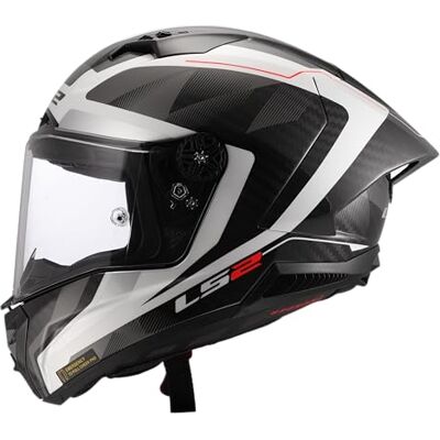 LS2 , Integraler Motorradhelm THUNDER GP AERO RAUTE Gloss White Grey, XS LS2 , Integraler Motorradhelm THUNDER GP AERO RAUTE Gloss White Grey, XS