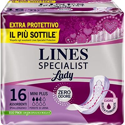 Lines Specialist Lines Servietten Specialist Mini mit Filter Plus Milde und und System geruchshemmend Neutral fresh-16 teilig Lines Specialist Lines Servietten Specialist Mini mit Filter Plus Milde und und System geruchshemmend Neutral fresh-16 teilig