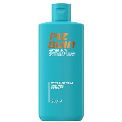 Piz Buin After Sun Soothing & Cooling Moisturising Lotion, 200 ml Hautberuhigende Körperlotion, kühlend und feuchtigkeitsspenden, hilft Bräune zu erhalten Piz Buin After Sun Soothing & Cooling Moisturising Lotion, 200 ml Hautberuhigende Körperlotion, kühlend und feuchtigkeitsspenden, hilft Bräune zu erhalten