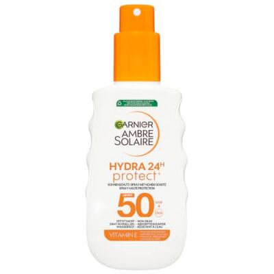 Garnier Ambre Solaire Hydra Protect+ 24h LSF 50 Sonnenschutz-Spray, Schutz vor UVA und UVB, mit Vitamin E, 150 ml Garnier Ambre Solaire Hydra Protect+ 24h LSF 50 Sonnenschutz-Spray, Schutz vor UVA und UVB, mit Vitamin E, 150 ml