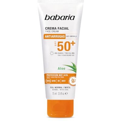 Babaria Sonnencreme Gesicht SPF 50+ Aloe Vera Feuchtigkeit Feuchtigkeitscreme Gesicht mit SPF 50+ und Aloe Vera. Ersetzt die Tagescreme, 24h Hydration, 50 ml. Babaria Sonnencreme Gesicht SPF 50+ Aloe Vera Feuchtigkeit Feuchtigkeitscreme Gesicht mit SPF 50+ und Aloe Vera. Ersetzt die Tagescreme, 24h Hydration, 50 ml.