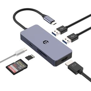 BIGBIG WON USB Adapter, USB Typ C Hub, USB 3.0 HUB, 6 in 1 USB C Adapter mit 2 x USB 3.0, 4K HDMI, 100 W PD, SD/TF Kartenleser für Laptop, Laptop, Notebook PC, Tablets, Chrome OS Systeme BIGBIG WON USB Adapter, USB Typ C Hub, USB 3.0 HUB, 6 in 1 USB C Adapter mit 2 x USB 3.0, 4K HDMI, 100 W PD, SD/TF Kartenleser für Laptop, Laptop, Notebook PC, Tablets, Chrome OS Systeme