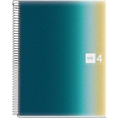 Miquelrius Notizbuch A4, horizontal liniert, 7 mm, 120 Blatt mit 70 g/m², 4 farbige Streifen, Spiralbindung, Einband aus Polypropylen, 4 Löcher, Notebook A4, Aurora Iceland Miquelrius Notizbuch A4, horizontal liniert, 7 mm, 120 Blatt mit 70 g/m², 4 farbige Streifen, Spiralbindung, Einband aus Polypropylen, 4 Löcher, Notebook A4, Aurora Iceland
