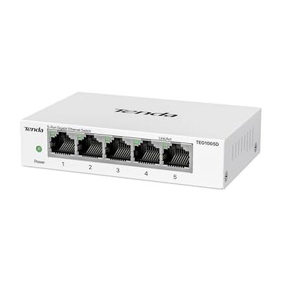 Tenda LAN Switch 5-Port Gigabit Netzwerk Switch Weiß, IGMP-Snooping, QoS Unmanaged LAN Verteiler, Plug-and-Play Ethernet Switch, Lüfterloser LAN Splitter, Metallgehäuse (TEG1005D) Tenda LAN Switch 5-Port Gigabit Netzwerk Switch Weiß, IGMP-Snooping, QoS Unmanaged LAN Verteiler, Plug-and-Play Ethernet Switch, Lüfterloser LAN Splitter, Metallgehäuse (TEG1005D)