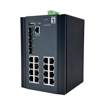 LevelOne IGU-2071 20-Port L2 Plus Managed Gigabit Industrie-Switch, 16x 1GbE RJ45, 4X 1/2,5GbE SFP, DIN-Schiene, -40°C bis 80°C LevelOne IGU-2071 20-Port L2 Plus Managed Gigabit Industrie-Switch, 16x 1GbE RJ45, 4X 1/2,5GbE SFP, DIN-Schiene, -40°C bis 80°C