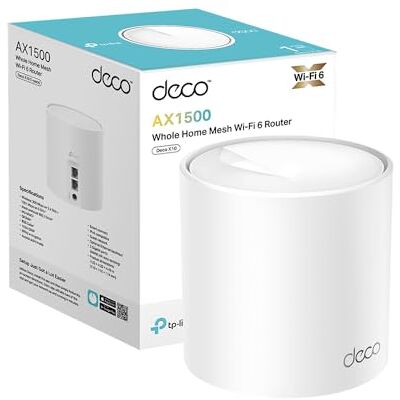 TP-Link Deco X10 Mesh WLAN Set (1 Pack), Wi-Fi 6 AX1500 Dual Band Repeater & Router, 2X Gigabit Ports, Zusatzeinheit, empfohlen für Häuser mit 1-2 Schlafzimmern, Umfassender Jugendschutz, WPA3 TP-Link Deco X10 Mesh WLAN Set (1 Pack), Wi-Fi 6 AX1500 Dual Band Repeater & Router, 2X Gigabit Ports, Zusatzeinheit, empfohlen für Häuser mit 1-2 Schlafzimmern, Umfassender Jugendschutz, WPA3