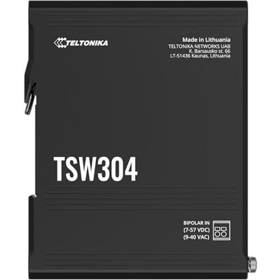 Teltonika TSW304 Switch, 4X Gigabit Ethernet + SFP, DIN-Rail, Industrial Teltonika TSW304 Switch, 4X Gigabit Ethernet + SFP, DIN-Rail, Industrial