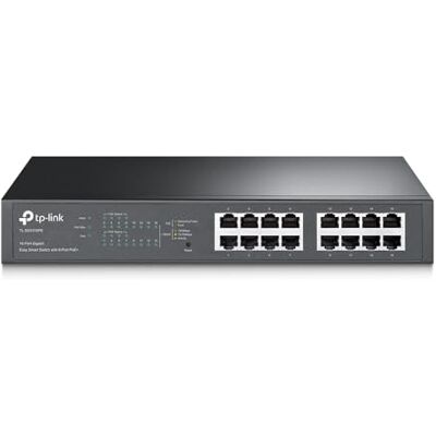 TP-Link TL-SG1016PE 16-Port Gigabit Easy Smart Switch mit 8 PoE+ Ports(110 Watt, geschirmte RJ-45 Ports,IEEE-802.3af at, einfache Konfiguration, lüfterlos) Schwarz mehrfarbig Einheitsgröße TP-Link TL-SG1016PE 16-Port Gigabit Easy Smart Switch mit 8 PoE+ Ports(110 Watt, geschirmte RJ-45 Ports,IEEE-802.3af at, einfache Konfiguration, lüfterlos) Schwarz mehrfarbig Einheitsgröße