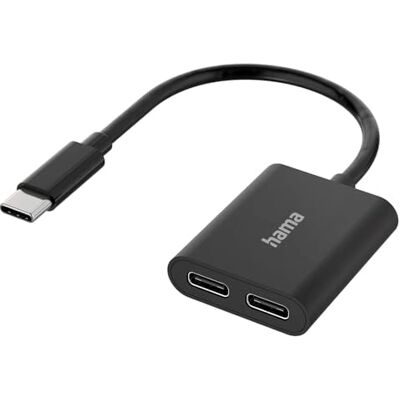 Hama 2in1 Audio-Adapter USB-C-Stecker zu 2X USB-C-Buchse Audio + Laden Hama 2in1 Audio-Adapter USB-C-Stecker zu 2X USB-C-Buchse Audio + Laden