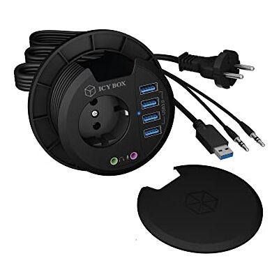 ICY BOX Hub 4-Port IcyBox USB 3.0 IB-Hub1430 Tisch-Hub extern retail 4x USB 3.2 Gen 1 Type-A AnschlüsseIntegrierter Audio Ein-/Ausgang230 V Steckdose zusätzlich am Hub integriert ICY BOX Hub 4-Port IcyBox USB 3.0 IB-Hub1430 Tisch-Hub extern retail 4x USB 3.2 Gen 1 Type-A AnschlüsseIntegrierter Audio Ein-/Ausgang230 V Steckdose zusätzlich am Hub integriert