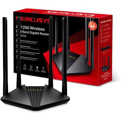 MERCUSYS MR30G Wireless Router Gigabit Ethernet Dual-Band (2.4 GHz / 5 GHz) Black MERCUSYS MR30G Wireless Router Gigabit Ethernet Dual-Band (2.4 GHz / 5 GHz) Black