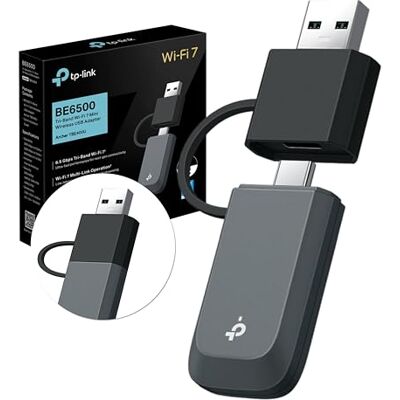TP-Link Archer TBE400U Wi-Fi 7 WLAN Stick für PC, USB-C/A WLAN Adapter BE6500 Tri-Band, MU-MIMO, WPA3, USB 3.0, nur Kompatibel mit Windows 10/11 TP-Link Archer TBE400U Wi-Fi 7 WLAN Stick für PC, USB-C/A WLAN Adapter BE6500 Tri-Band, MU-MIMO, WPA3, USB 3.0, nur Kompatibel mit Windows 10/11