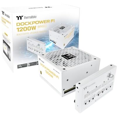 Thermaltake Dockpower FI 1200W Netzteil Snow ATX 3.1 PCIe 5.1 12V‑2x6‑Anschluss Main‑Unit & Docking‑Modul ultraleiser 135mm‑Lüfter 80+ GOLD Modular Thermaltake Dockpower FI 1200W Netzteil Snow ATX 3.1 PCIe 5.1 12V‑2x6‑Anschluss Main‑Unit & Docking‑Modul ultraleiser 135mm‑Lüfter 80+ GOLD Modular