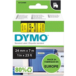 Dymo Original D1-Etikettenband schwarz auf gelb 24 mm x 7 m selbstklebendes Schriftband für LabelManager-Beschriftungsgerät Dymo Original D1-Etikettenband schwarz auf gelb 24 mm x 7 m selbstklebendes Schriftband für LabelManager-Beschriftungsgerät