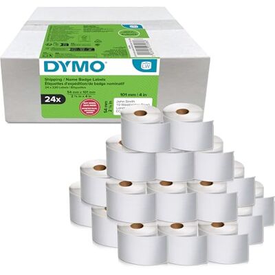 Dymo Original LabelWriter Versandetiketten/-Namensschilder (groß) 54 mm x 101 mm 24 Rollen mit je 220 leicht ablösbaren Etiketten (5.280 Etiketten) für LabelWriter Etikettendrucker Dymo Original LabelWriter Versandetiketten/-Namensschilder (groß) 54 mm x 101 mm 24 Rollen mit je 220 leicht ablösbaren Etiketten (5.280 Etiketten) für LabelWriter Etikettendrucker