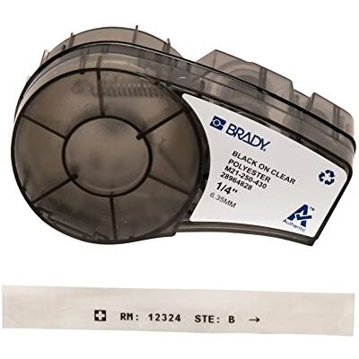 Brady (M21-250-430) Polyesterband für BMP21-PLUS; BMP21-LAB 6.35 mm x 6.40 m Schwarz auf transparent Brady (M21-250-430) Polyesterband für BMP21-PLUS; BMP21-LAB 6.35 mm x 6.40 m Schwarz auf transparent