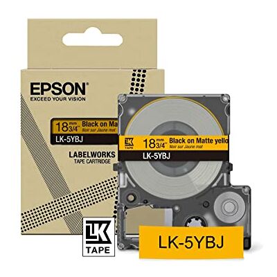 Epson Etikettenkassette, mattes Beschriftungsband LK-4YBJ schwarz auf gelb, langlebiges Band für LabelWorks Etikettendrucker, wasser- & verschleißfest, 8 m x 12 mm Epson Etikettenkassette, mattes Beschriftungsband LK-4YBJ schwarz auf gelb, langlebiges Band für LabelWorks Etikettendrucker, wasser- & verschleißfest, 8 m x 12 mm