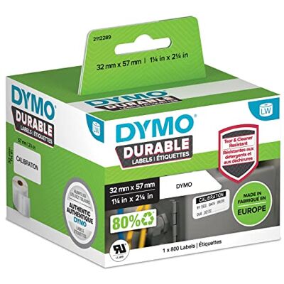 Dymo Original LabelWriter Hochleistungs-Etiketten 32 mm x 57 mm weißes Kunststoff-Etikett Rolle mit 800 Etiketten für LabelWriter-Beschriftungsgerät Dymo Original LabelWriter Hochleistungs-Etiketten 32 mm x 57 mm weißes Kunststoff-Etikett Rolle mit 800 Etiketten für LabelWriter-Beschriftungsgerät