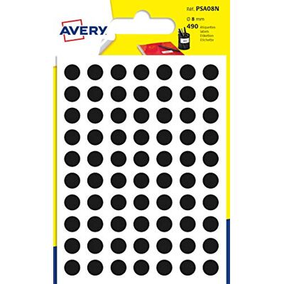 Avery 490 Klebepunkte N/A schwarz 8 mm Avery 490 Klebepunkte N/A schwarz 8 mm