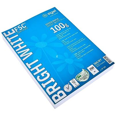 Sigel InkJet Papier A4 100 g 250 Blatt ultraweiß beidseitig IP125, Nachhaltiges Papier für scharfe Druckbilder und kontrastreiche Farbausdrucke Sigel InkJet Papier A4 100 g 250 Blatt ultraweiß beidseitig IP125, Nachhaltiges Papier für scharfe Druckbilder und kontrastreiche Farbausdrucke