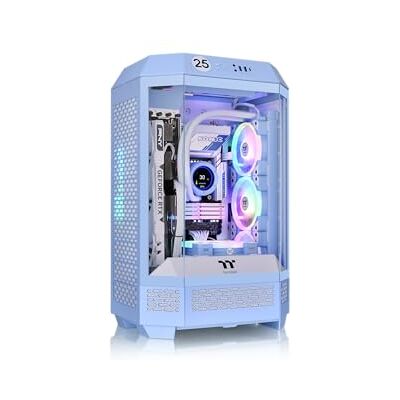 Thermaltake The Tower 300 Hydrangea Blue Limited Edition Micro Tower PC-Gehäuse Tempered Glass Micro-ATX & Mini-ITX 420 mm Radiator Support 2X 140 mm Lüfter Vertical Design Thermaltake The Tower 300 Hydrangea Blue Limited Edition Micro Tower PC-Gehäuse Tempered Glass Micro-ATX & Mini-ITX 420 mm Radiator Support 2X 140 mm Lüfter Vertical Design