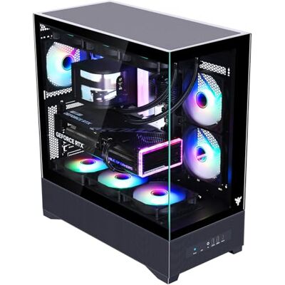 iTek PC-Gehäuse SHOWBUI 37B – ATX-Tower mit 3× 120-mm-ARGB-Lüftern, USB-C, 2× USB 3.0 sowie Seiten- und Frontpanel aus gehärtetem Glas iTek PC-Gehäuse SHOWBUI 37B – ATX-Tower mit 3× 120-mm-ARGB-Lüftern, USB-C, 2× USB 3.0 sowie Seiten- und Frontpanel aus gehärtetem Glas