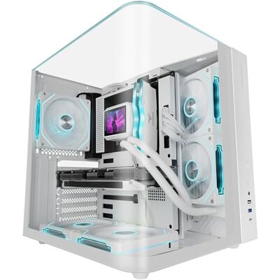 Mars Gaming MC-INFINIOLITE, ATX Gaming-Gehäuse, Durchgehendes Rahmenloses Gebogenes Gehärtetes Glas, Oberes Glaspanel, Doppelkammerstruktur, Unterstützung für Flüssigkeitskühlung bis 240mm, Weiß Mars Gaming MC-INFINIOLITE, ATX Gaming-Gehäuse, Durchgehendes Rahmenloses Gebogenes Gehärtetes Glas, Oberes Glaspanel, Doppelkammerstruktur, Unterstützung für Flüssigkeitskühlung bis 240mm, Weiß