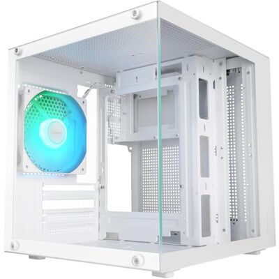 Mars Gaming MC-Cube, MicroATX-PC-Gehäuse, Ultrakompaktes Würfelformat, Panoramisches Gehärtetes Glas, 120mm ARGB-Rücklüfter, Unterstützung für Flüssigkeitskühlungen 120mm, Mini-Tower USB-C, Weiß Mars Gaming MC-Cube, MicroATX-PC-Gehäuse, Ultrakompaktes Würfelformat, Panoramisches Gehärtetes Glas, 120mm ARGB-Rücklüfter, Unterstützung für Flüssigkeitskühlungen 120mm, Mini-Tower USB-C, Weiß