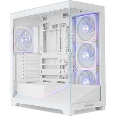 Xtreme Hummer Blade Tower ATX/M-ATX/ITX, gehärtetes Glas, 5 vorinstallierte 140-mm-ARGB-Lüfter, Platz für 8, ARGB-Controller, USB 3.0 und USB-C, Weiß Xtreme Hummer Blade Tower ATX/M-ATX/ITX, gehärtetes Glas, 5 vorinstallierte 140-mm-ARGB-Lüfter, Platz für 8, ARGB-Controller, USB 3.0 und USB-C, Weiß