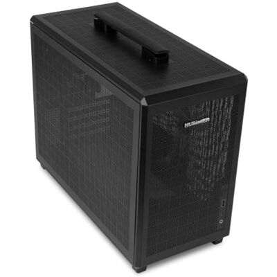 Xtreme Hummer Refresh Tragbares Micro ATX/ITX Mini-Tower Gehäuse, Full-Mesh-Design, inklusive 120mm PWM-Lüfter, Platz für 5 Lüfter, USB-C und 3.0, Schwarz Xtreme Hummer Refresh Tragbares Micro ATX/ITX Mini-Tower Gehäuse, Full-Mesh-Design, inklusive 120mm PWM-Lüfter, Platz für 5 Lüfter, USB-C und 3.0, Schwarz