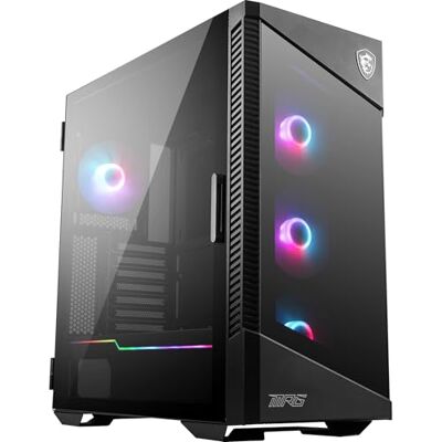 MSI MPG Velox 100R Mid-Tower PC-Gehäuse, geeignet für E-ATX Mainboards, Front aus gehärtetem Glas, 4X 120mm ARGB-Lüfter, Mystic Light, unterstützt 2X 360mm-Kühler & seitliche Lufteinlässe MSI MPG Velox 100R Mid-Tower PC-Gehäuse, geeignet für E-ATX Mainboards, Front aus gehärtetem Glas, 4X 120mm ARGB-Lüfter, Mystic Light, unterstützt 2X 360mm-Kühler & seitliche Lufteinlässe