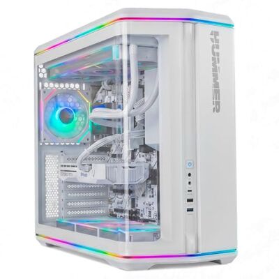 Xtreme Hummer Anvil PC-Gehäuse ATX M-ATX ITX, Front & Seite aus gebogenem Temperglas, 5 ARGB PWM Lüfter inklusive (Platz für 8), LED-Streifen, USB Typ-C, Weiß Xtreme Hummer Anvil PC-Gehäuse ATX M-ATX ITX, Front & Seite aus gebogenem Temperglas, 5 ARGB PWM Lüfter inklusive (Platz für 8), LED-Streifen, USB Typ-C, Weiß