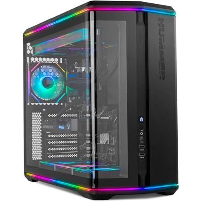Xtreme Hummer Anvil PC-Gehäuse ATX M-ATX ITX, Front & Seite aus gebogenem Temperglas, 5 ARGB PWM Lüfter inklusive (Platz für 8), LED-Streifen, USB Typ-C, Schwarz Xtreme Hummer Anvil PC-Gehäuse ATX M-ATX ITX, Front & Seite aus gebogenem Temperglas, 5 ARGB PWM Lüfter inklusive (Platz für 8), LED-Streifen, USB Typ-C, Schwarz