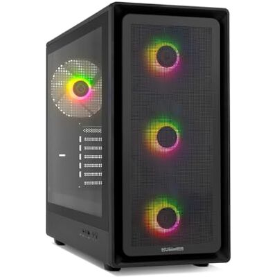 Xtreme Hummer AERO – ATX/M-ATX/ITX Mid-Tower 4×140 mm ARGB PWM Lüfter, Mesh-Front, Hartglas-Seite, USB-C & USB 3.0, GPU-Support bis 420 mm, Magnetfilter, Schwarz Xtreme Hummer AERO – ATX/M-ATX/ITX Mid-Tower 4×140 mm ARGB PWM Lüfter, Mesh-Front, Hartglas-Seite, USB-C & USB 3.0, GPU-Support bis 420 mm, Magnetfilter, Schwarz